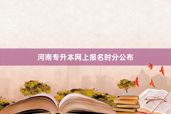 河南专升本网上报名时分公布