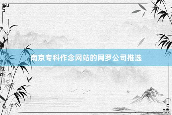 南京专科作念网站的网罗公司推选